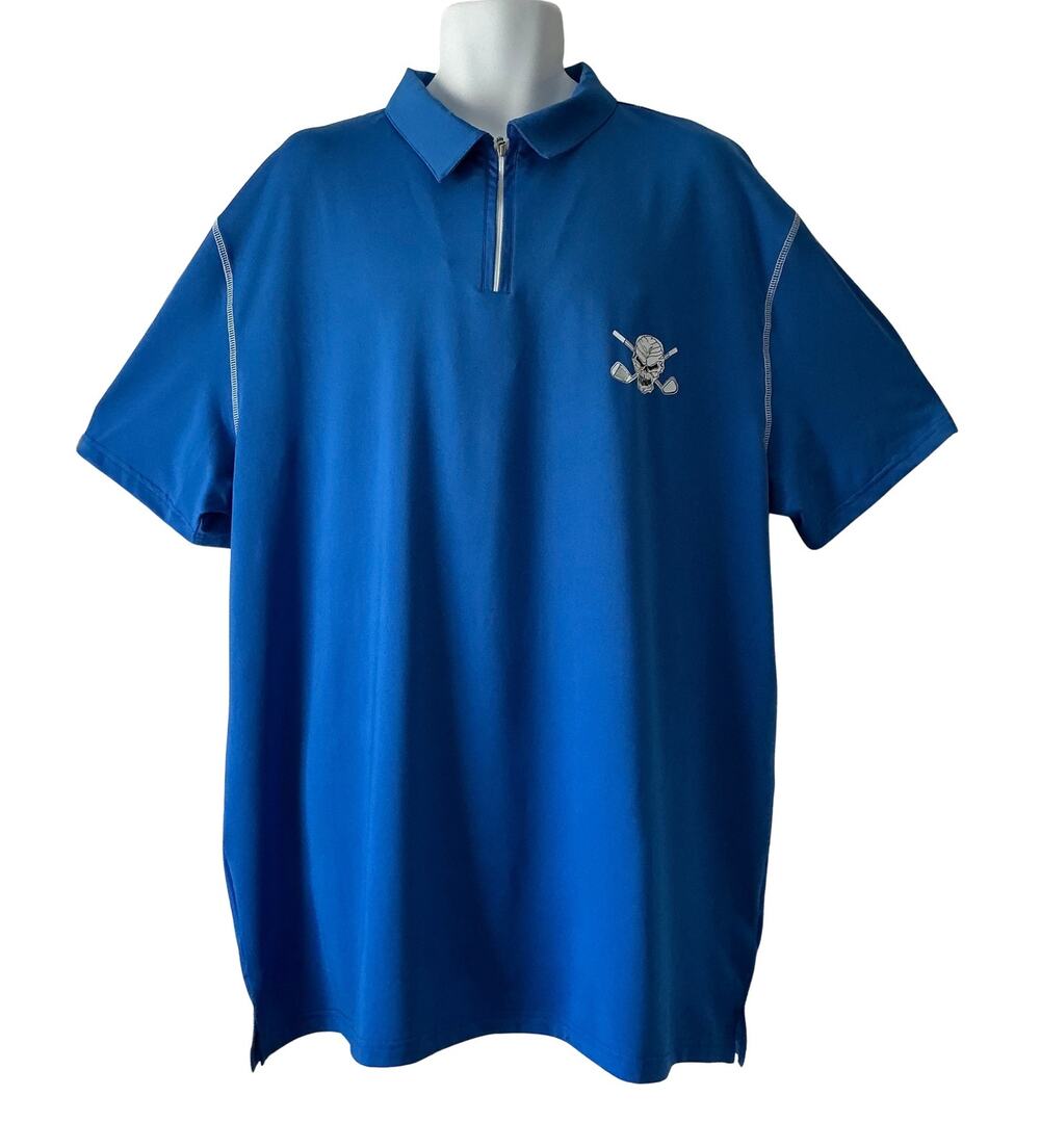 Tattoo Golf Lucky 13 Series Blue Polo 1/4 Zip Shirt Men’s Size 3XL NWT